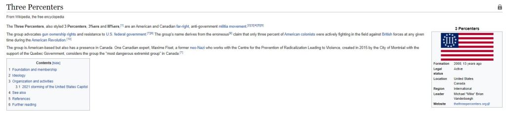 Three Percenters wiki page.